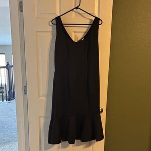 VENUS Elegant Black Mini Dress with Flounce Hem